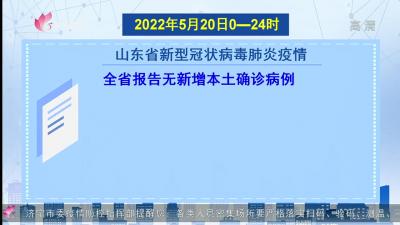 2022年5月20日0-24时山东省新型冠状病毒肺炎疫情