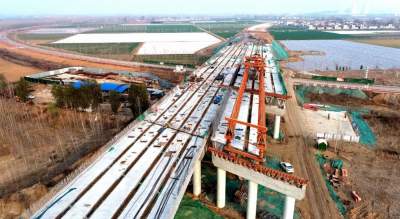 G327改建工程泗河大桥下部结构完工