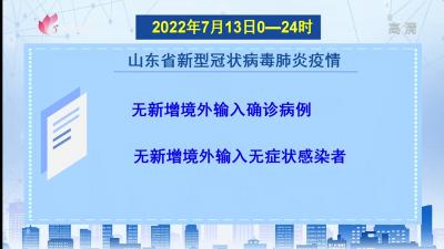 2022年7月13日0-24时山东省新型冠状病毒肺炎疫情