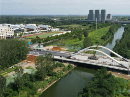济宁市太白湖新区奥体路跨古运河桥8月底即可通车