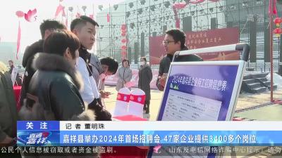 嘉祥县举办2024年首场招聘会 47家企业提供3400多个岗位